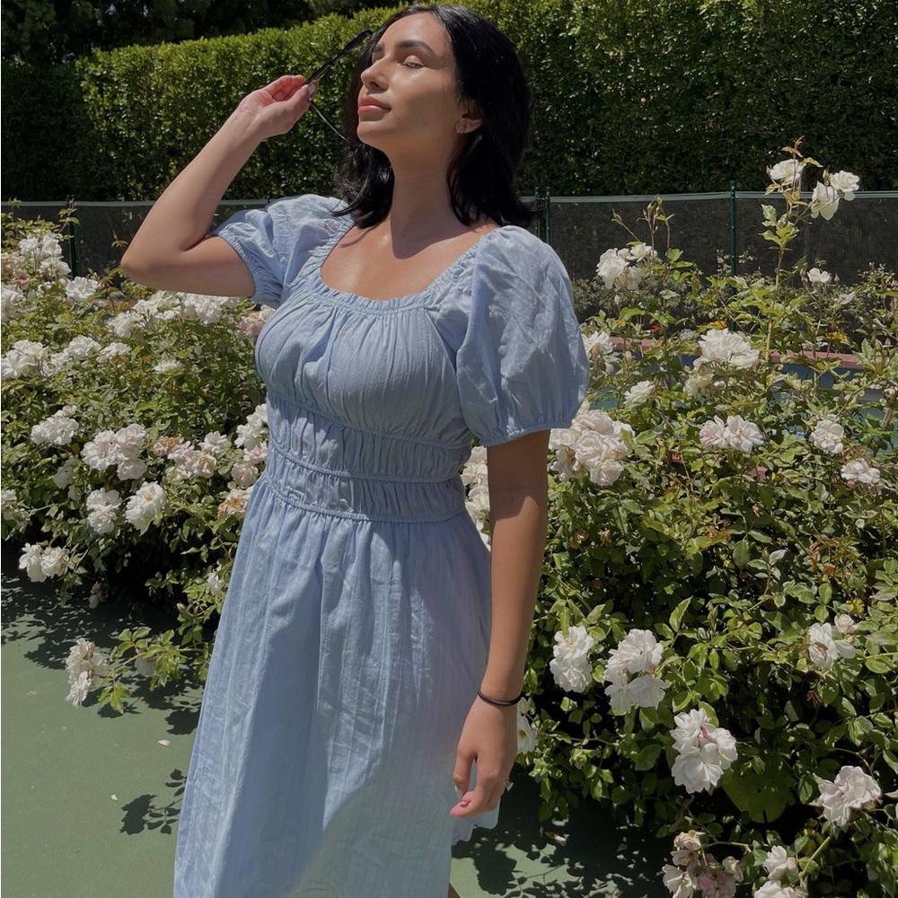 ShopAdira- Something blue Linen Dress